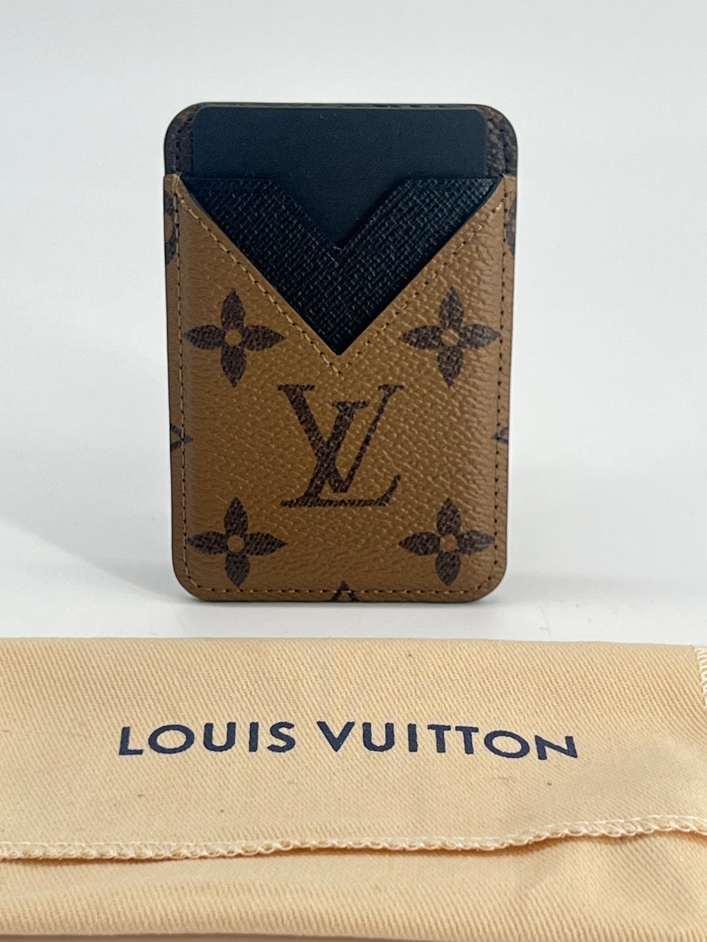 Louis Vuitton Magnetic Card Holder In Monogram Reverse Canvas
