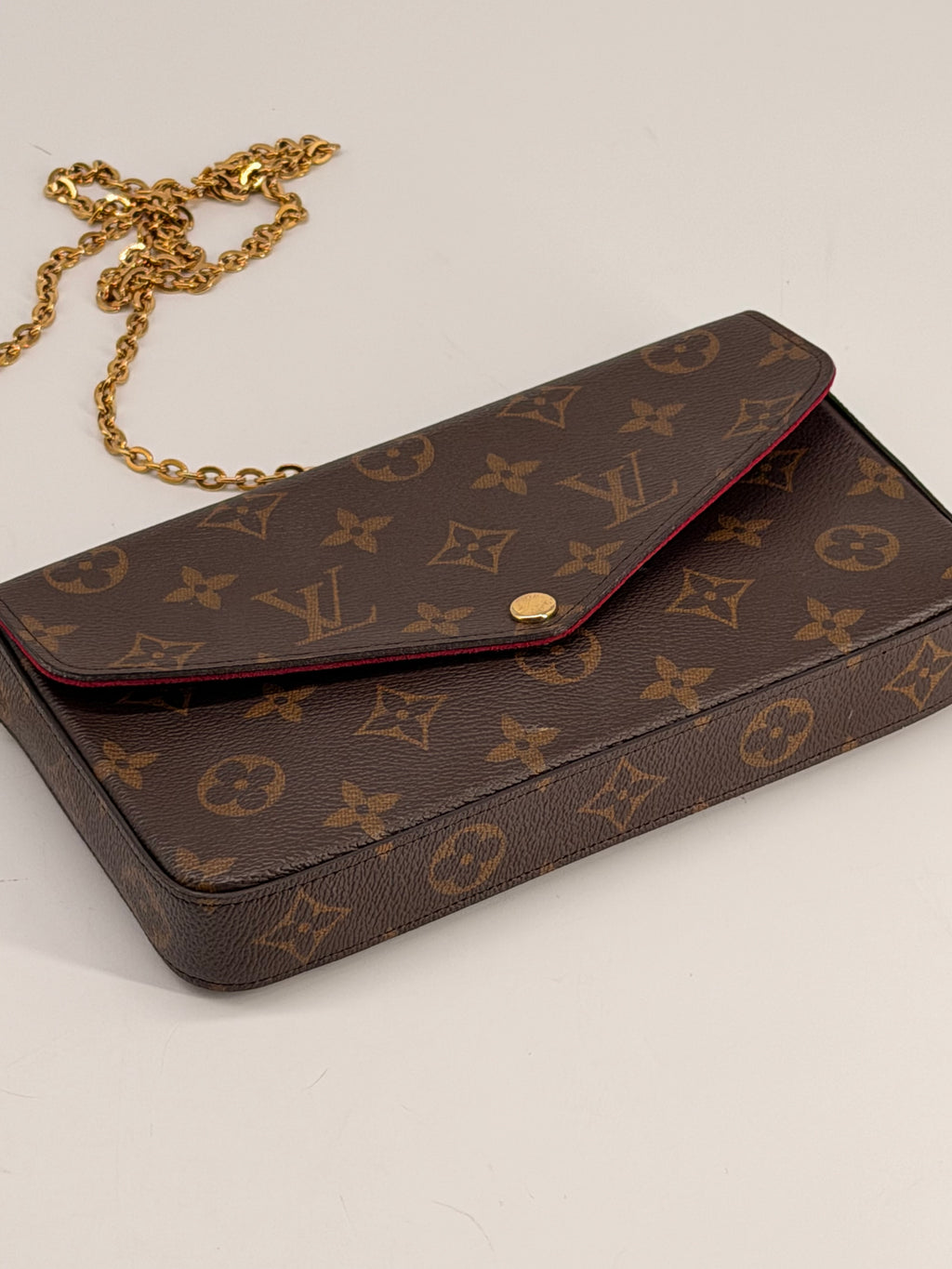 Louis Vuitton Pochette Felicie Brown Monogram Canvas Bag with pouch