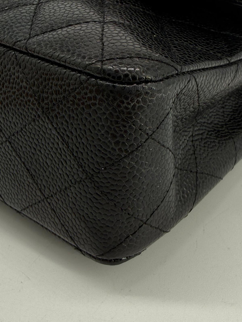 CHANEL Caviar Medium Double Flap Black Shoulder Bag