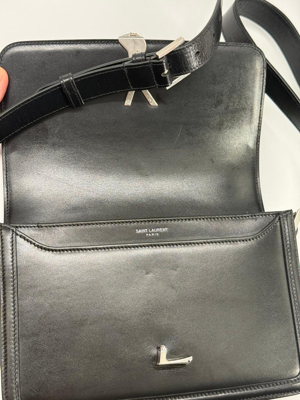 Saint Laurent Solferino Medium Black Leather Shoulder Bag