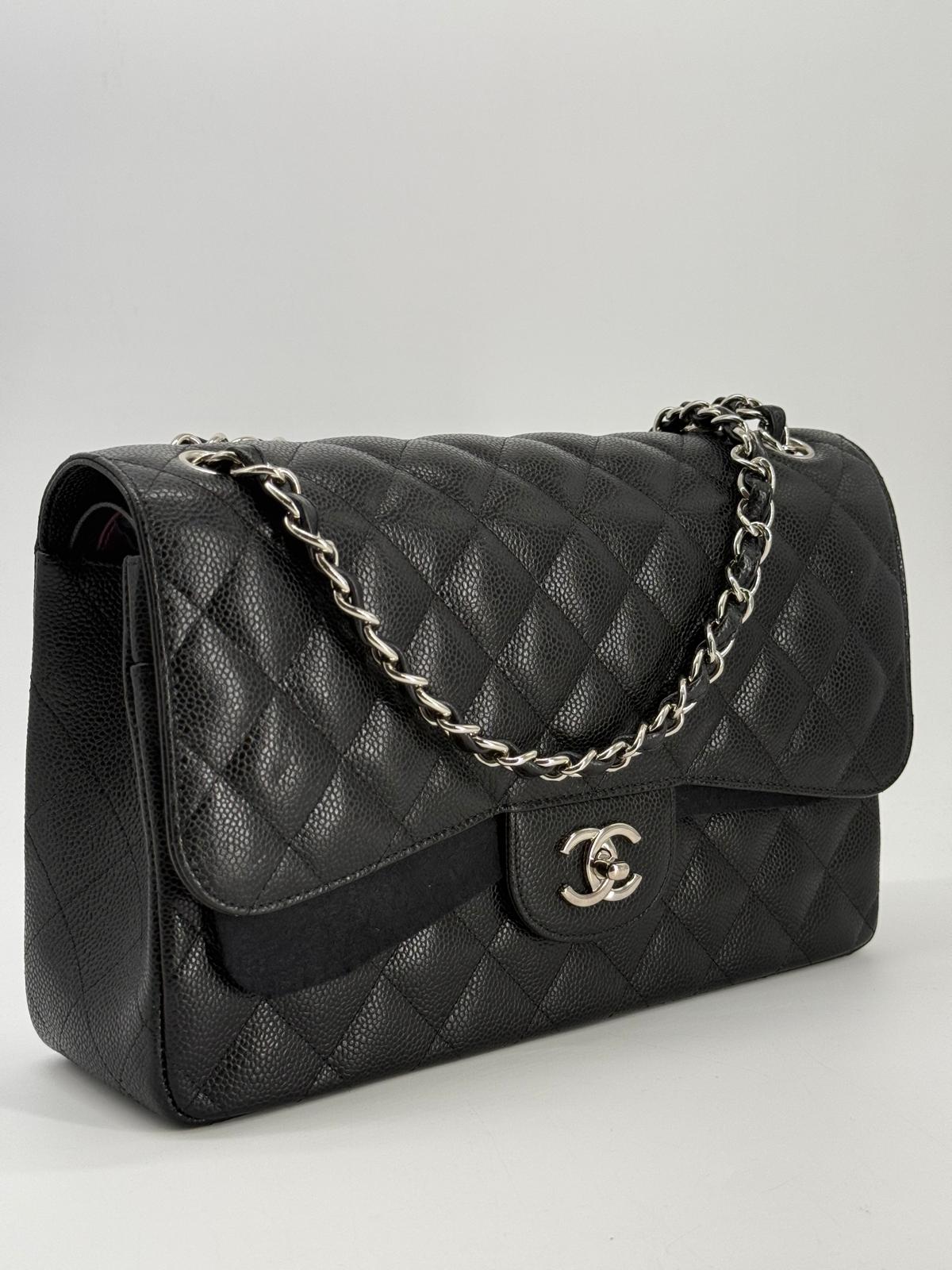Chanel Jumbo Black Caviar Classic Double Flap Bag