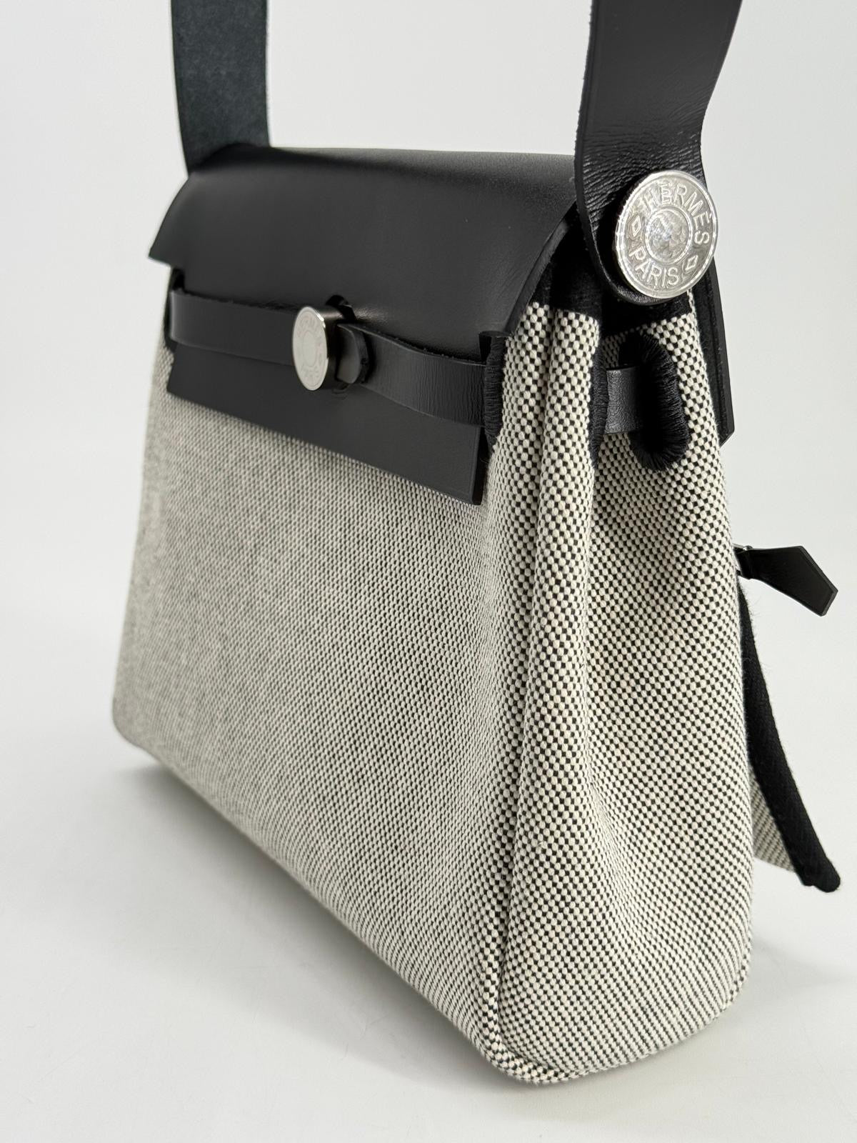 Hermes Mini Herbag Zip 20 Toile & Vache Hunter Shoulder Bag 2025