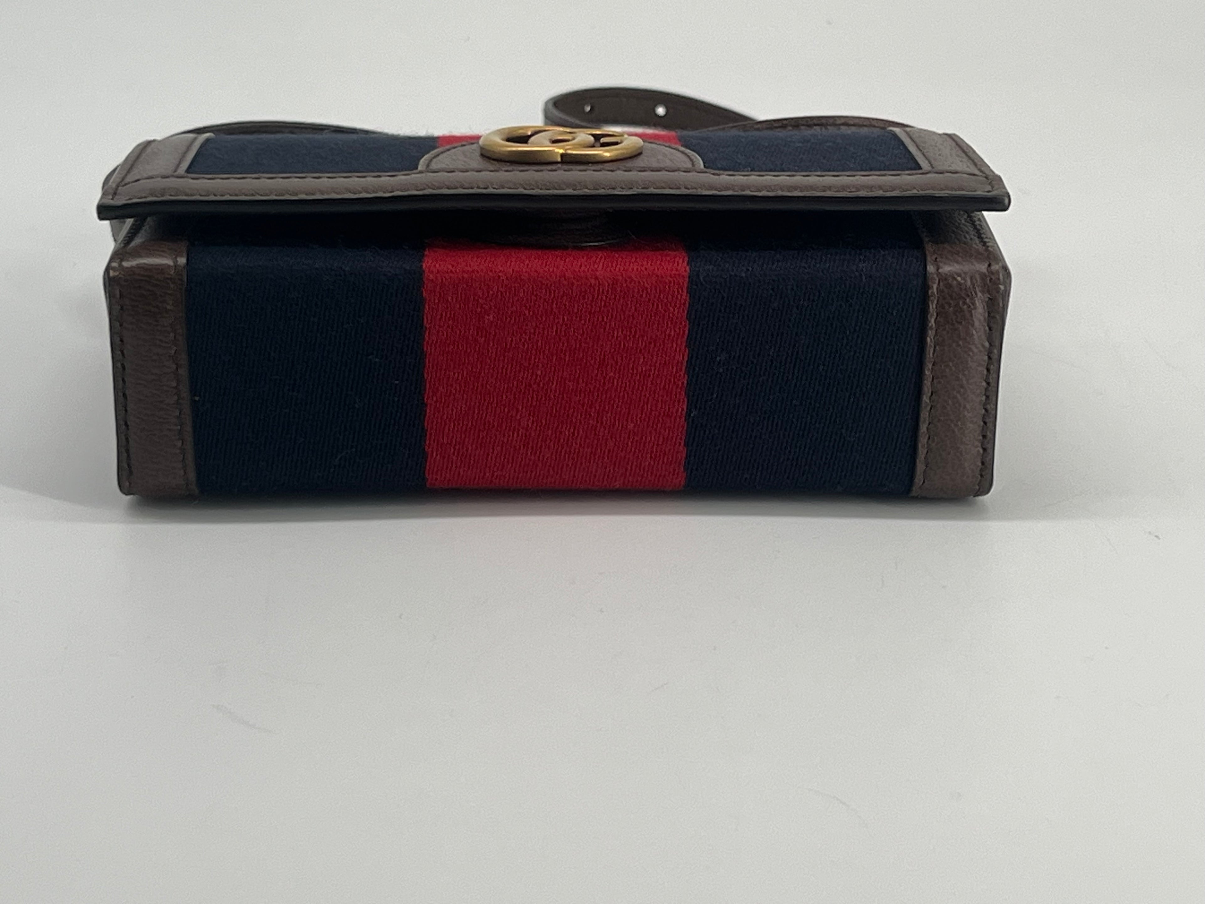 Gucci Ophidia Web Mini Bag Red/Blue Canvas Crossbody Bag