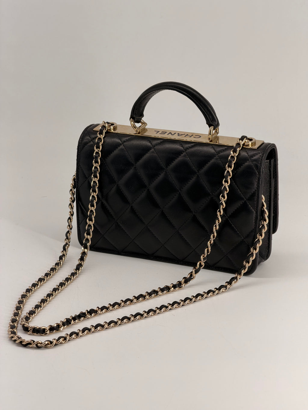 Chanel Trendy CC Wallet On Chain in Black Lambskin Leather