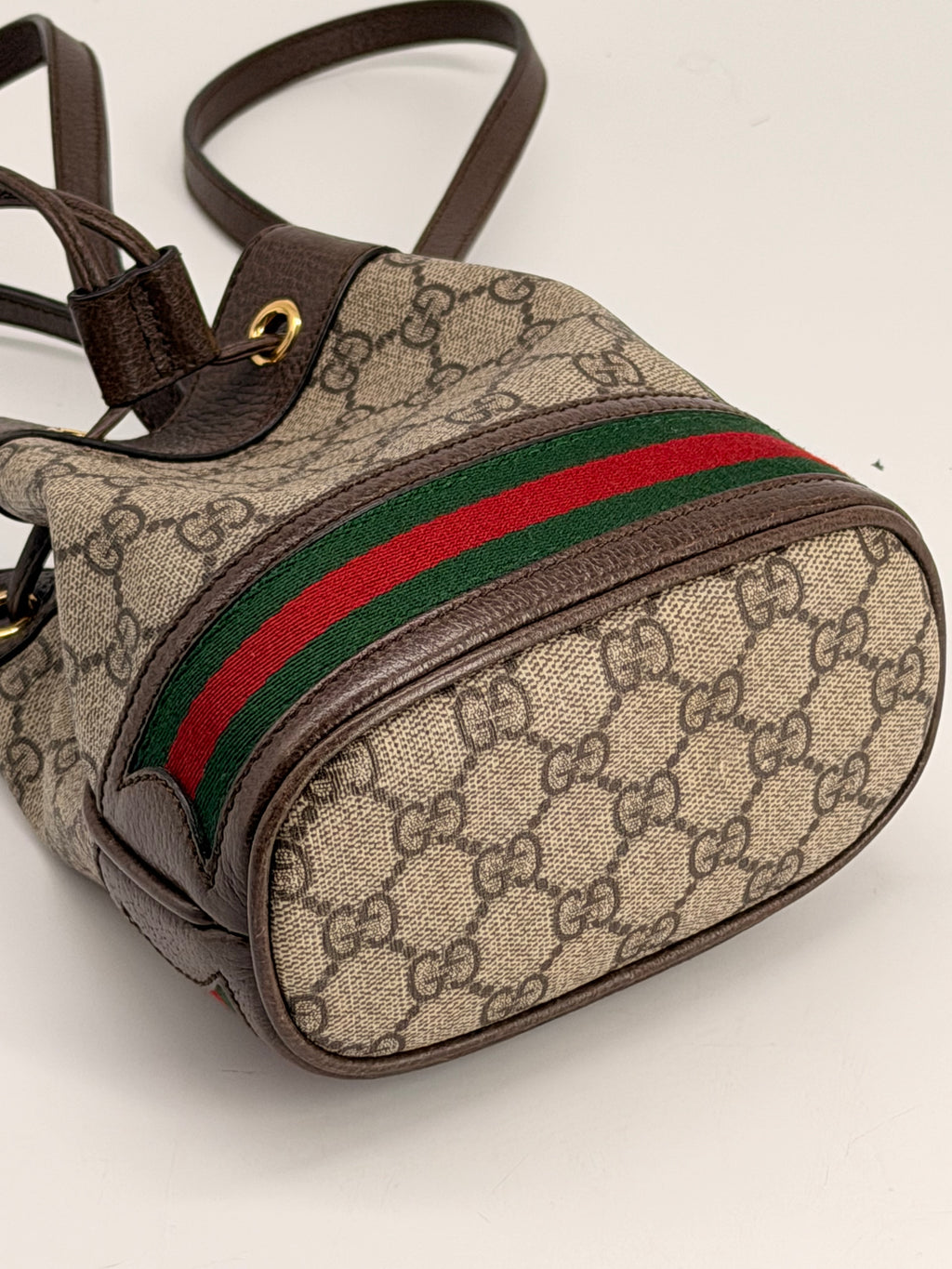 Gucci Mini Ophidia GG Bucket Bag Supreme Canvas