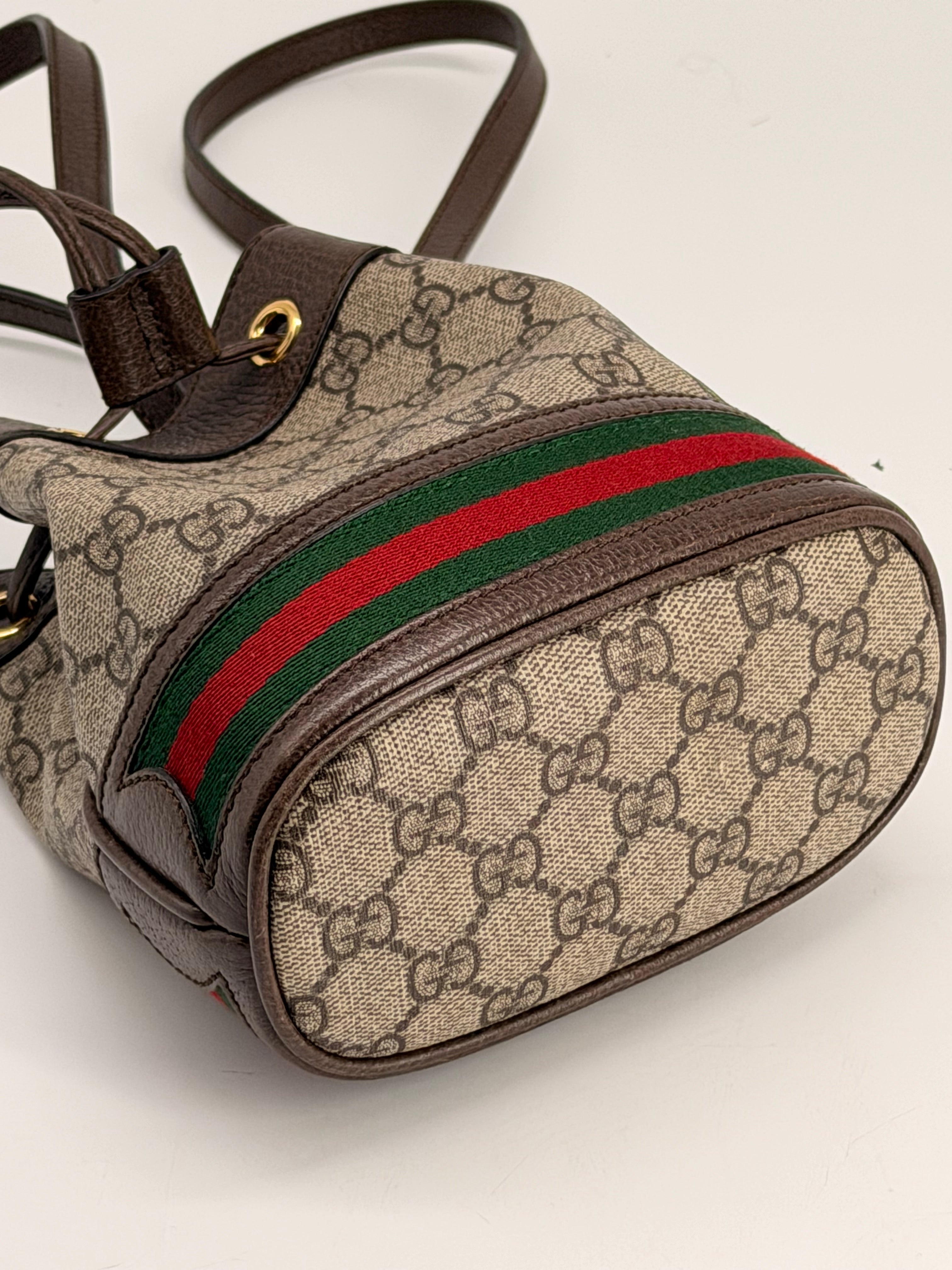 Gucci Mini Ophidia GG Bucket Bag Supreme Canvas