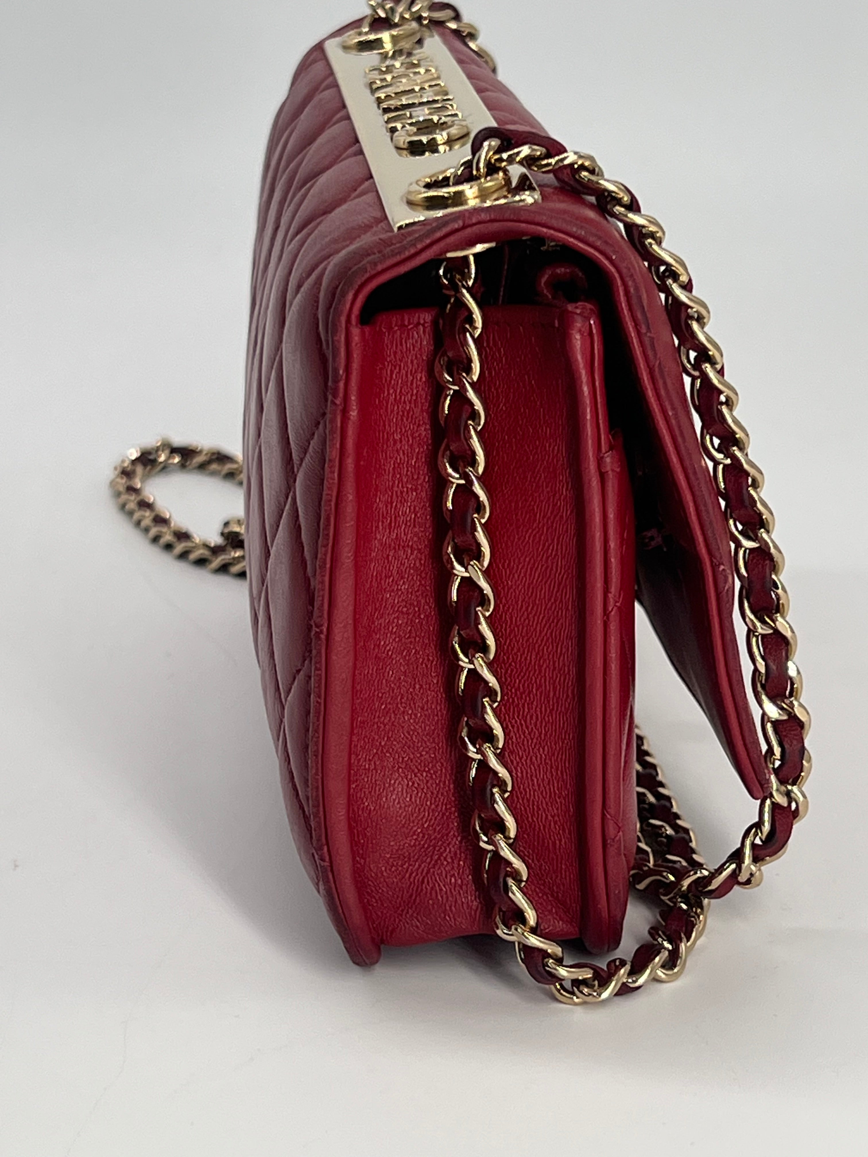 Chanel Trendy CC Wallet on Chain Quilted Red Lambskin