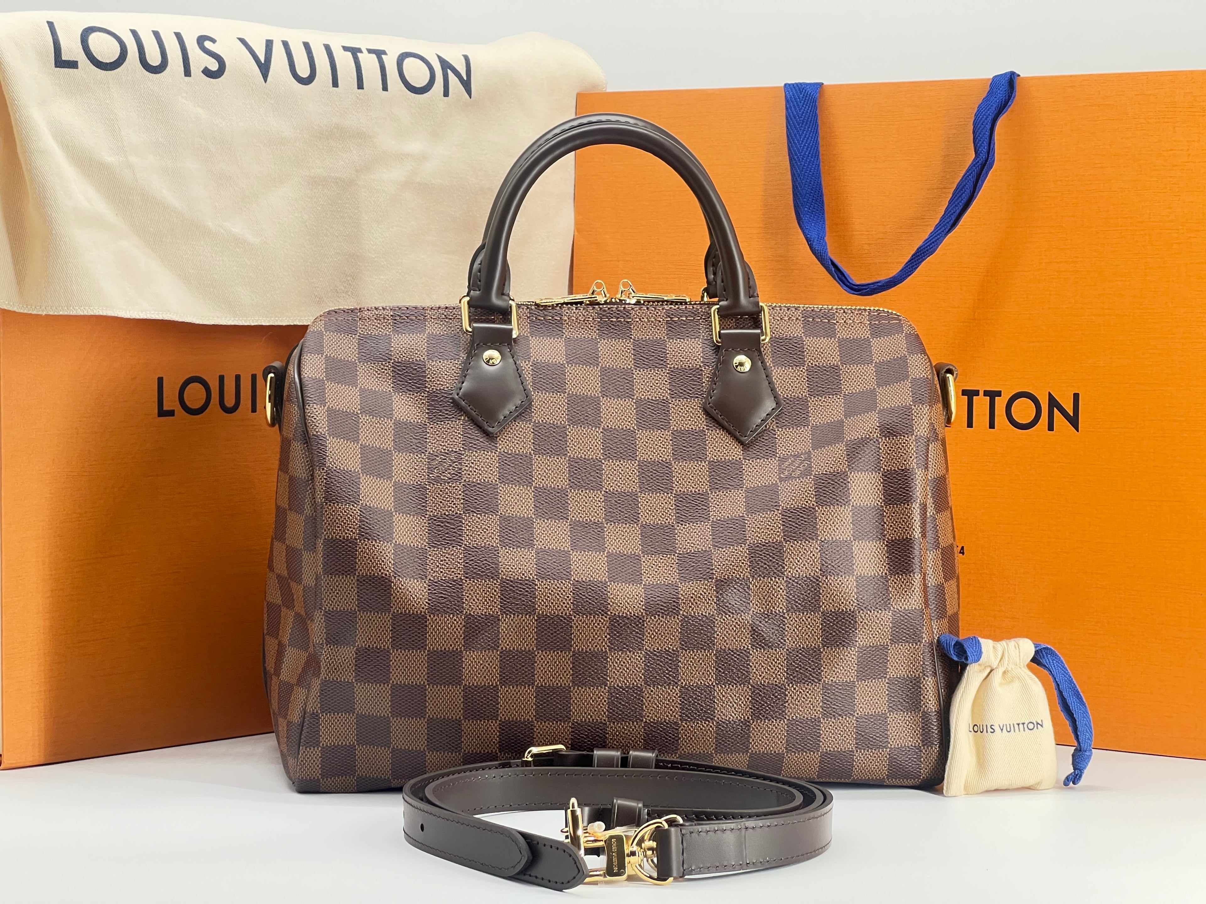 Louis Vuitton Speedy Bandouliere 30 Damier Ebene Canvas Bag