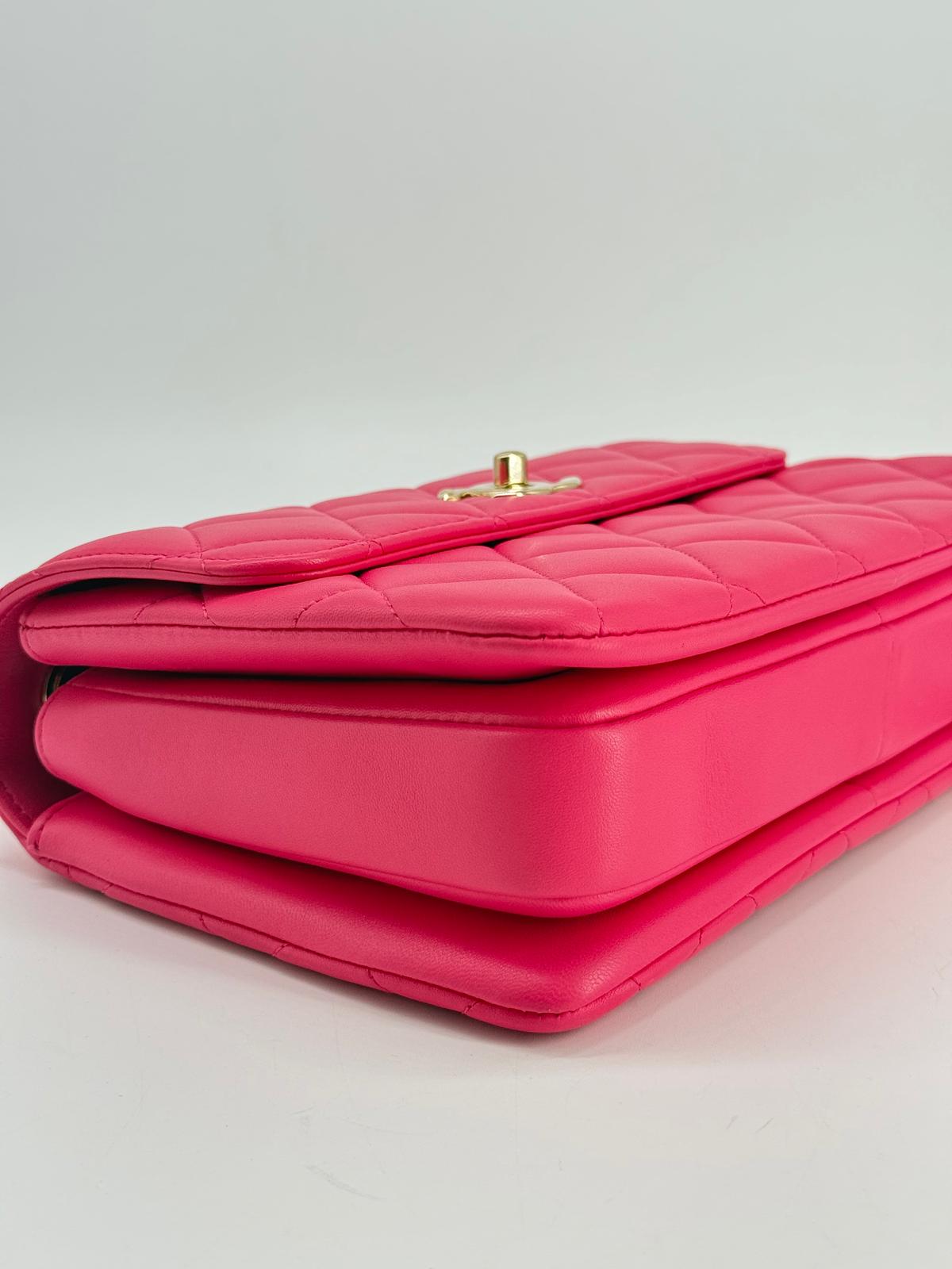 Chanel Trendy CC Pink Lambskin Quilted Top Handle Bag