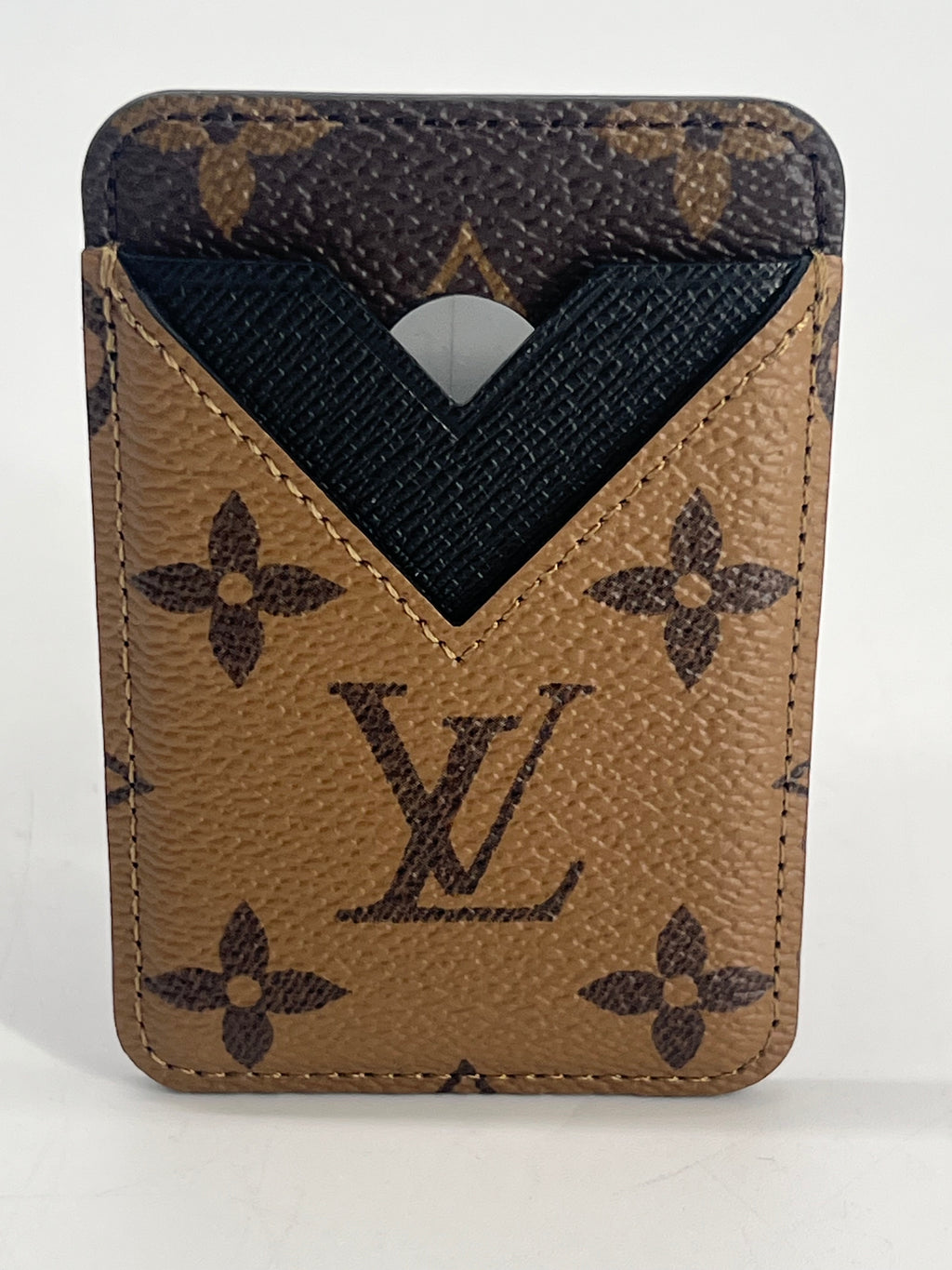 Louis Vuitton Magnetic Card Holder In Monogram Reverse Canvas