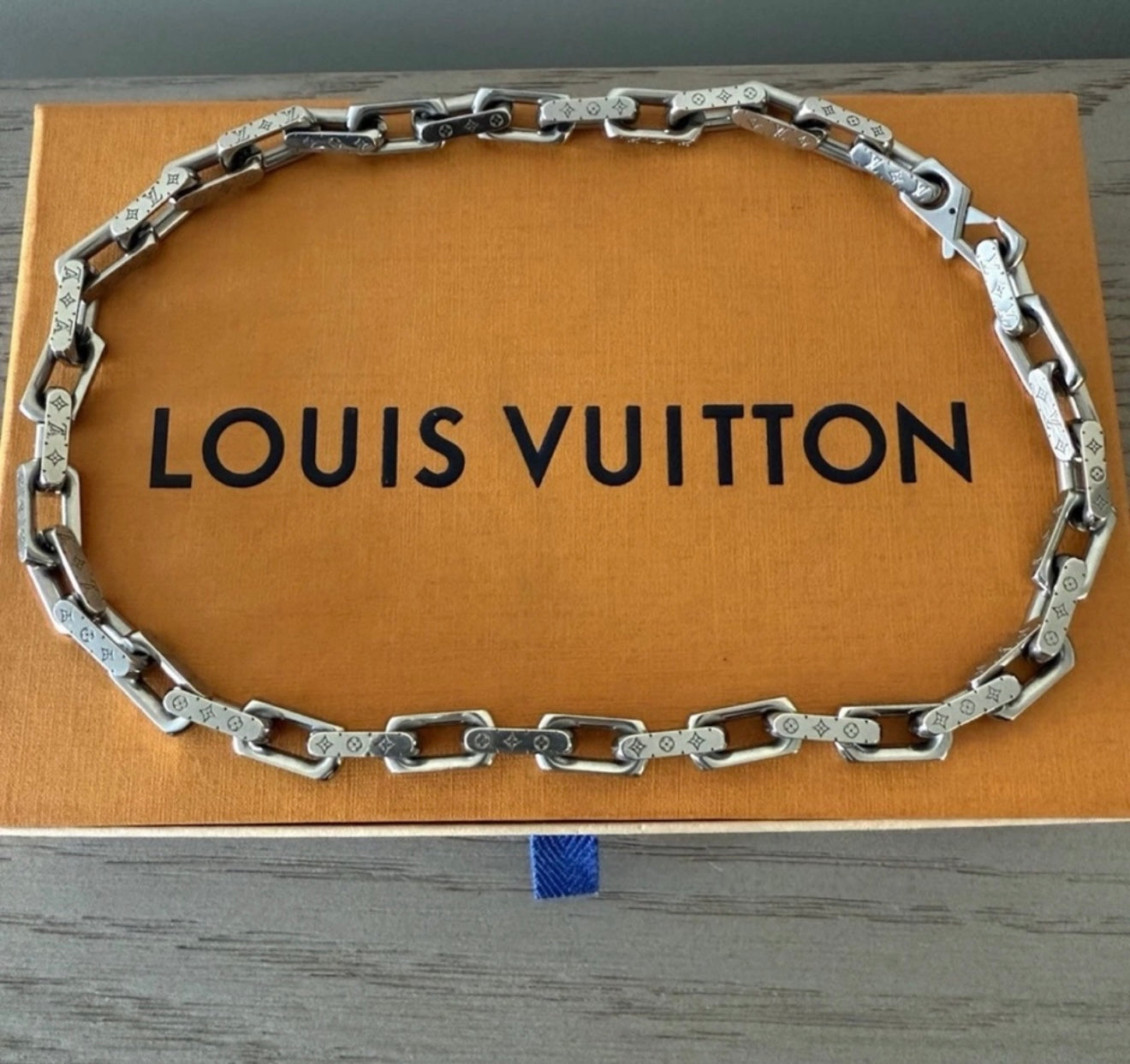 Louis Vuitton Chain Monogram Stailless Steel Necklace