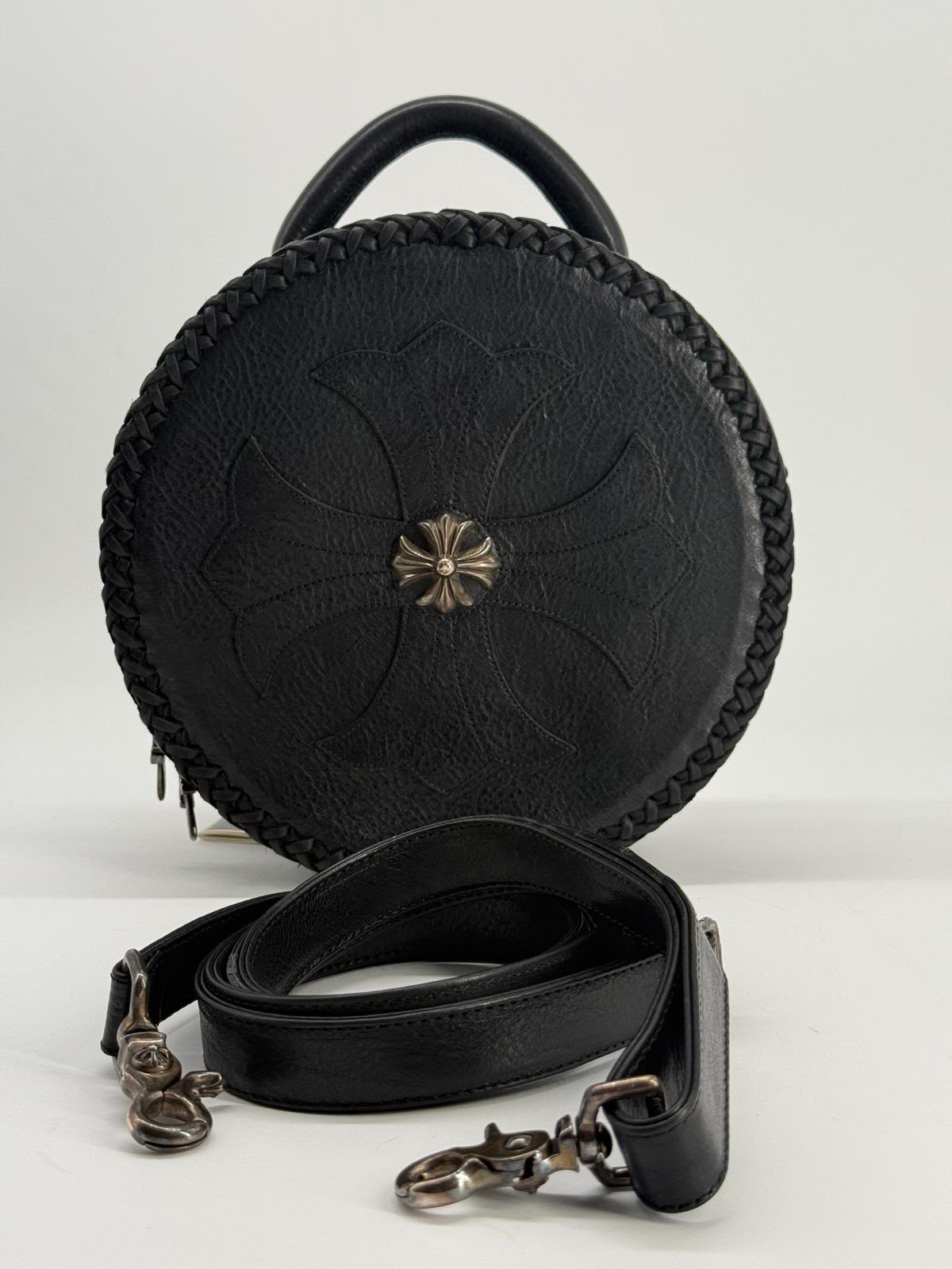 Chrome Hearts Leather Moon Black Shoulder Bag