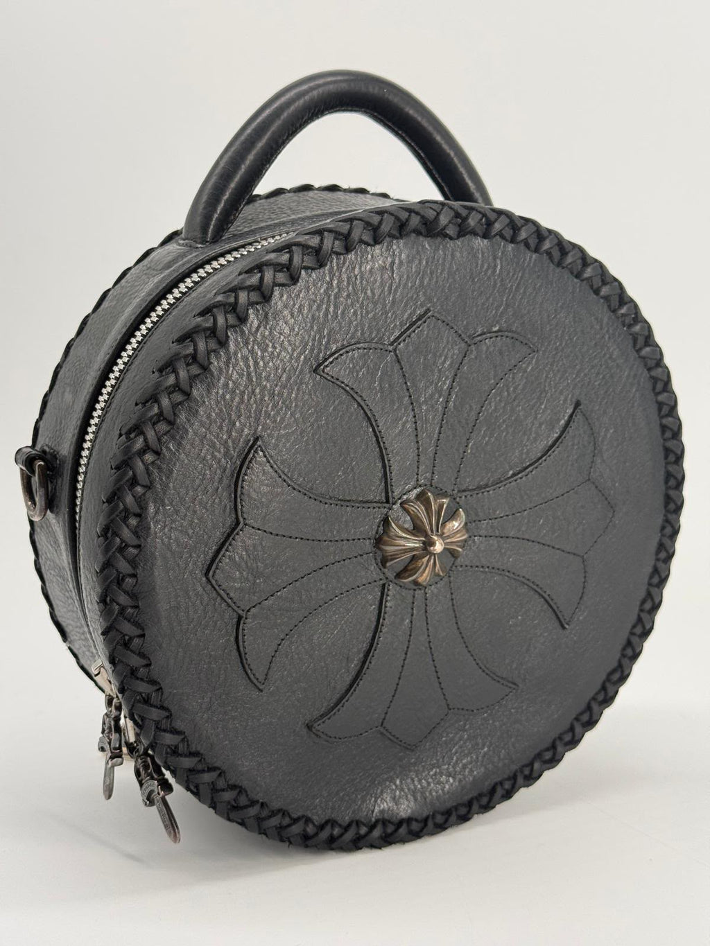 Chrome Hearts Leather Moon Black Shoulder Bag