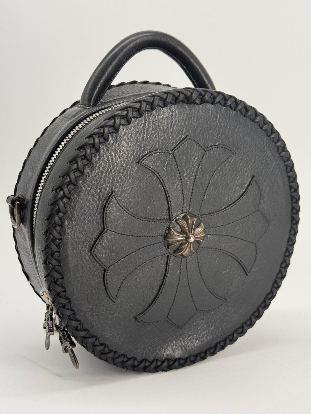 Chrome Hearts Leather Moon Black Shoulder Bag