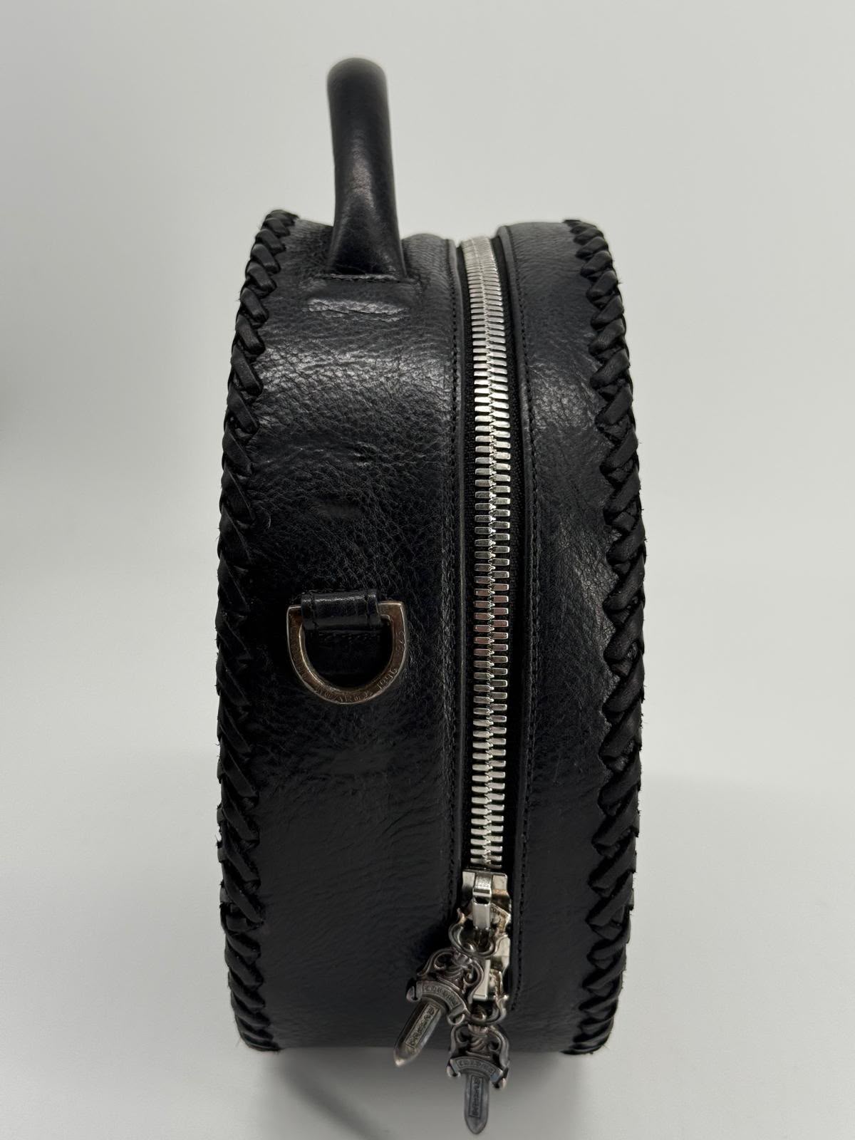 Chrome Hearts Leather Moon Black Shoulder Bag