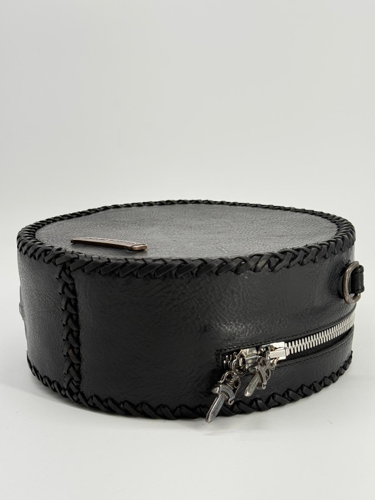 Chrome Hearts Leather Moon Black Shoulder Bag