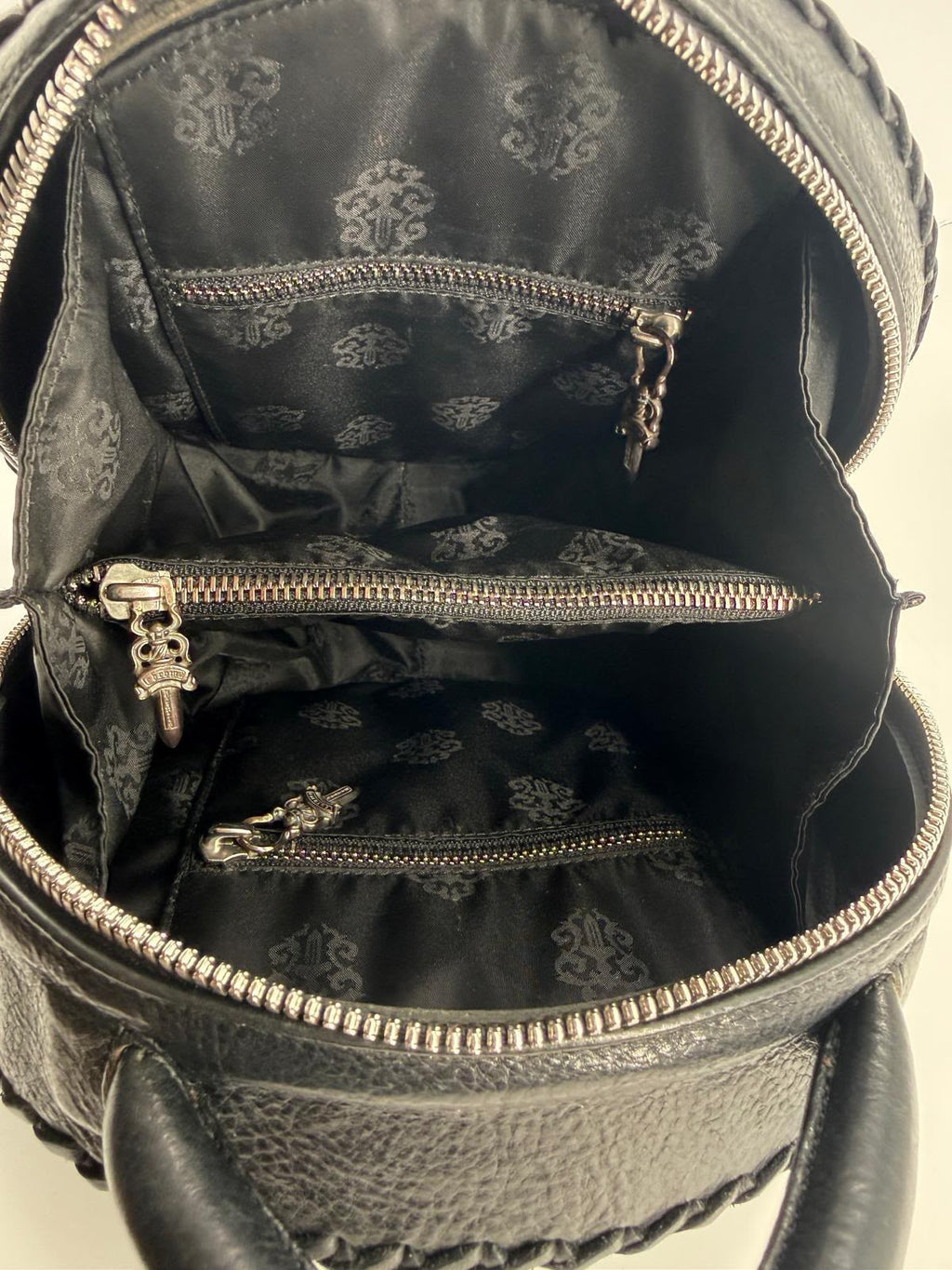 Chrome Hearts Leather Moon Black Shoulder Bag