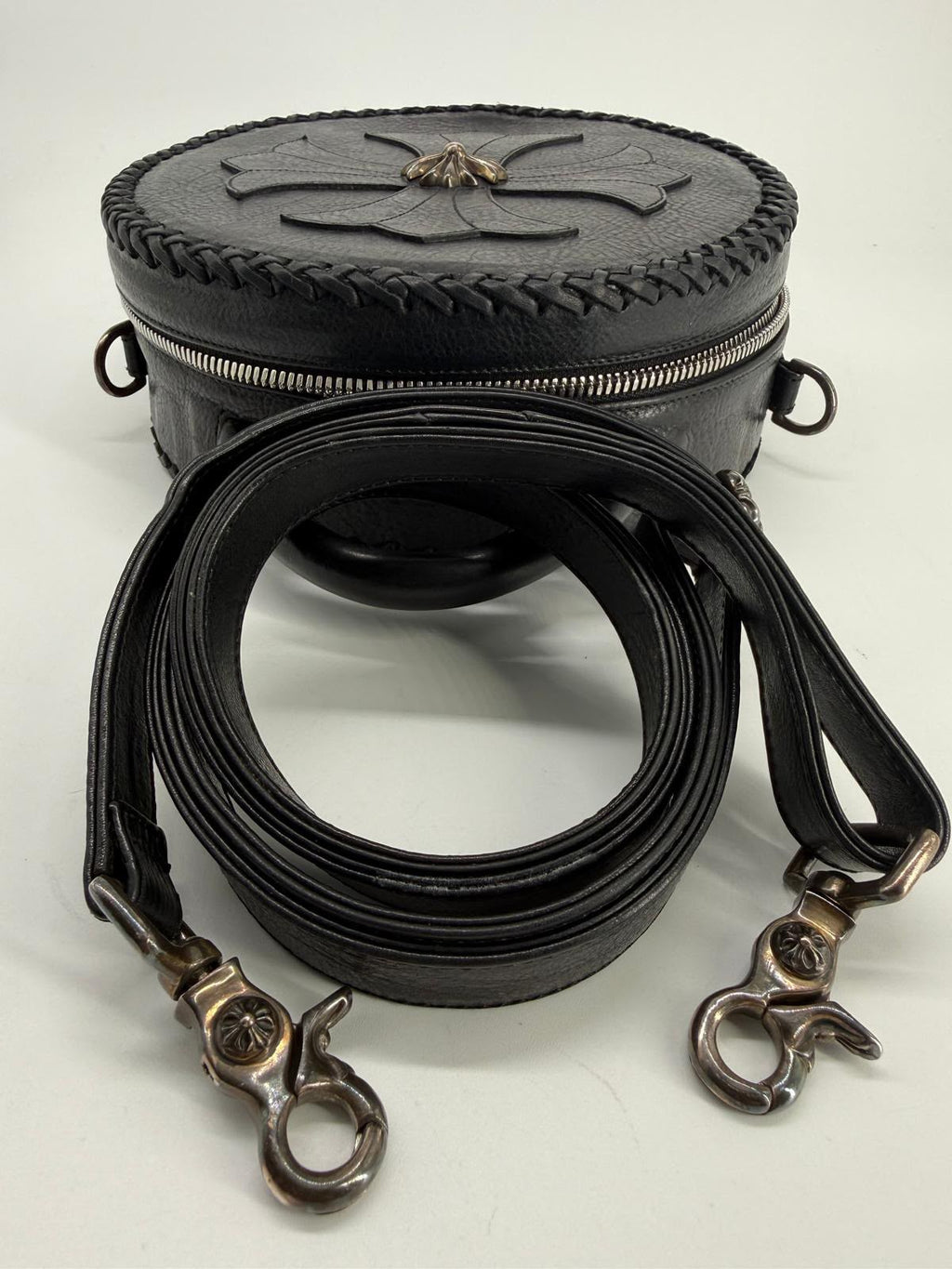 Chrome Hearts Leather Moon Black Shoulder Bag