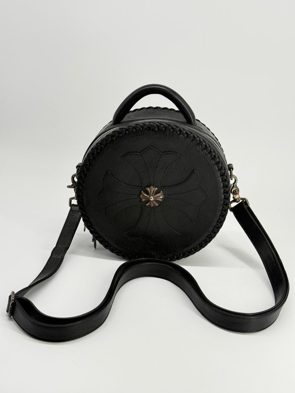 Chrome Hearts Leather Moon Black Shoulder Bag