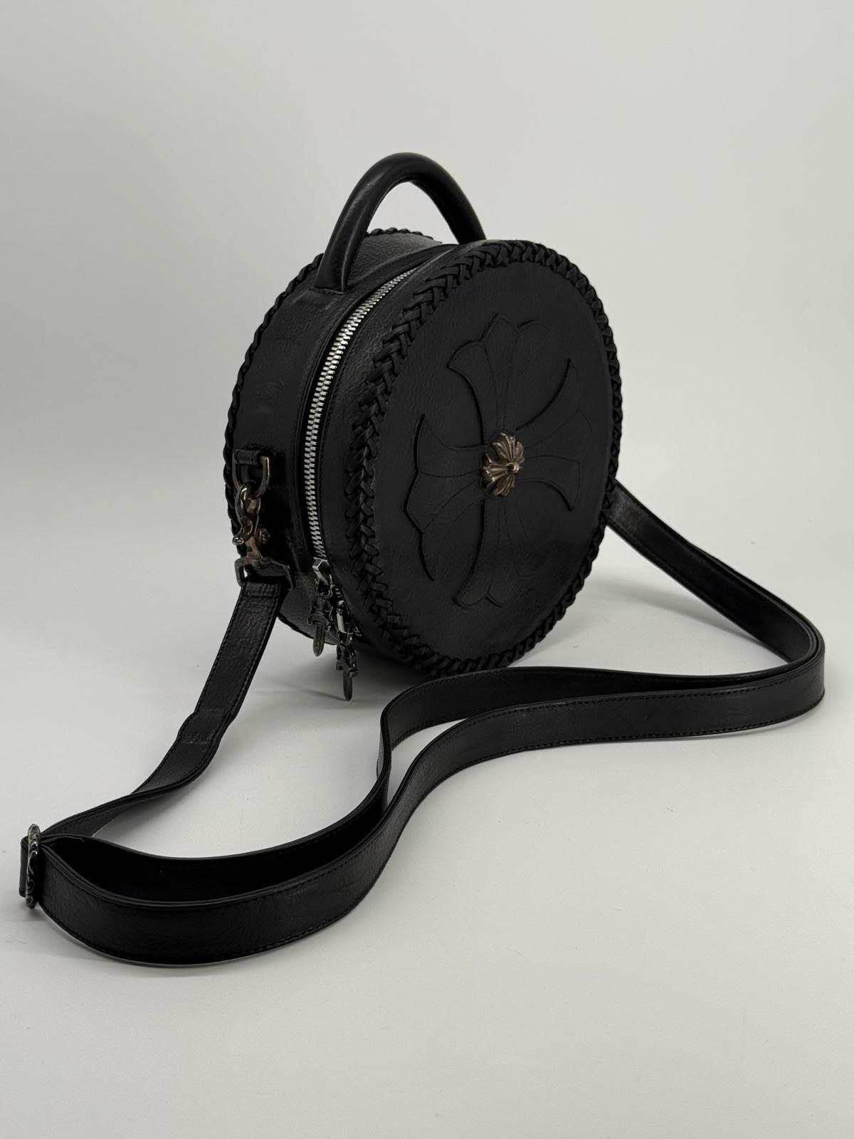Chrome Hearts Leather Moon Black Shoulder Bag