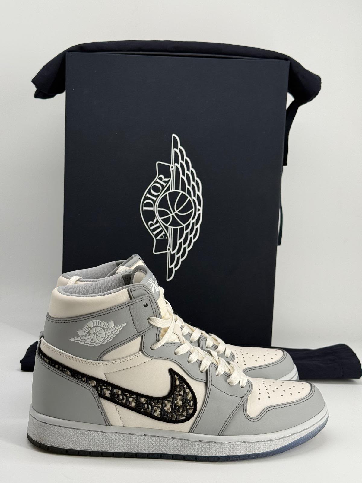 Dior x Air Jordan 1 High Leather Sneakers Size EU 42.5