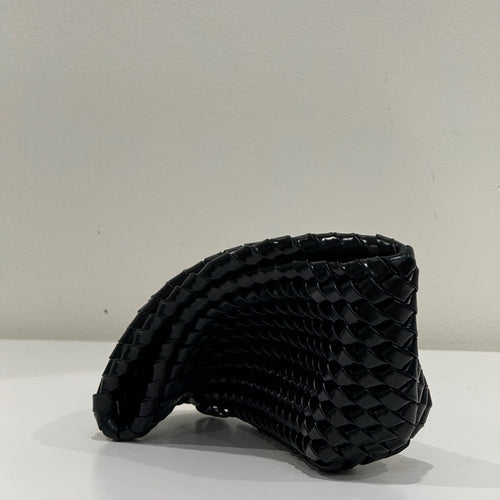 Bottega Veneta Intrecciato Twist Clutch Black