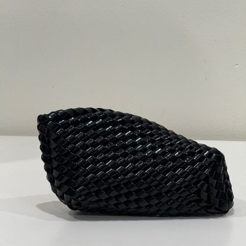 Bottega Veneta Intrecciato Twist Clutch Black