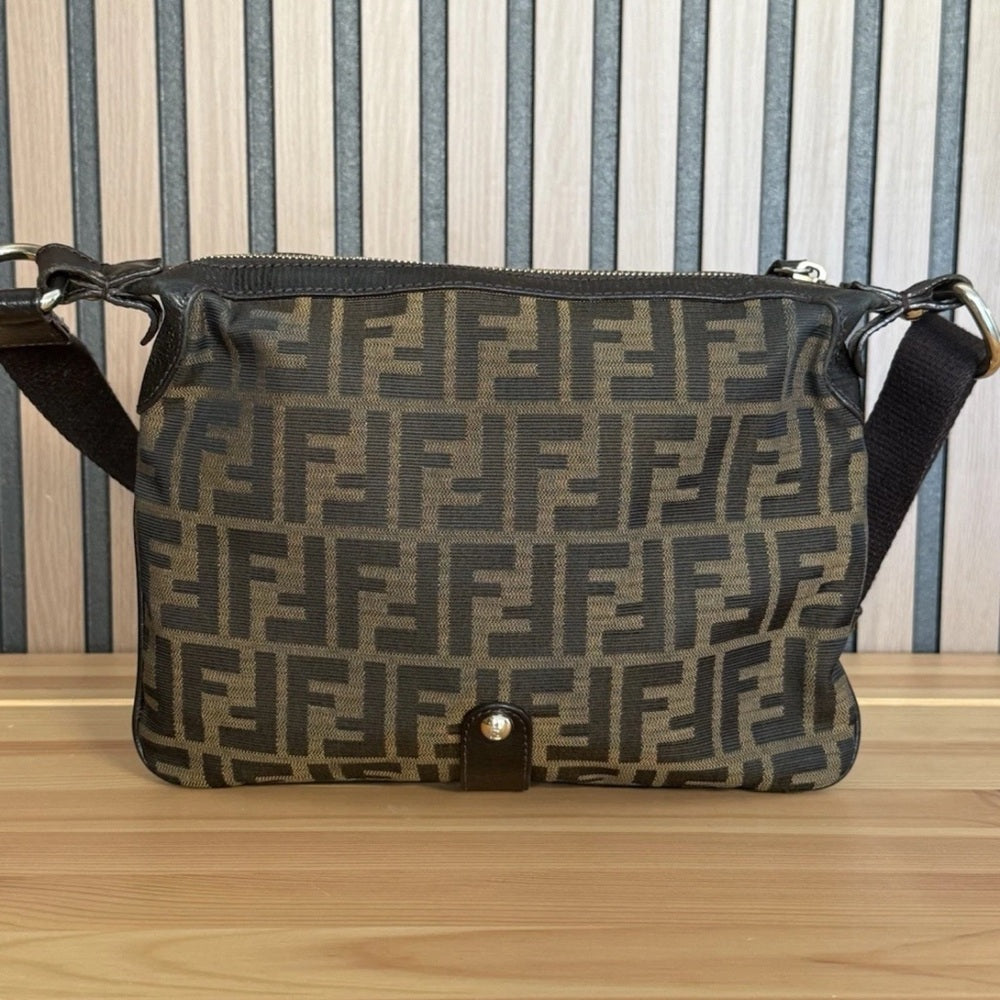 Fendi Chef Zip Crossbody Bag Zucca Canvas