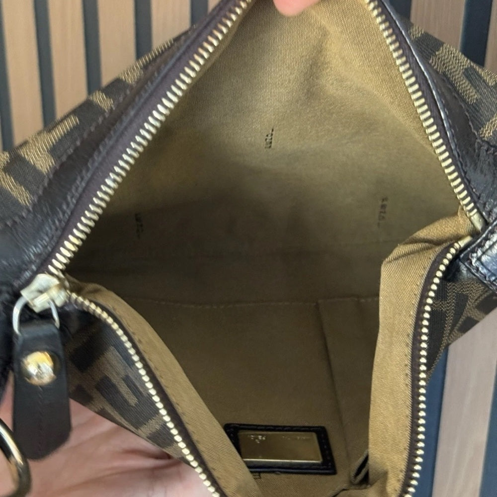 Fendi Chef Zip Crossbody Bag Zucca Canvas