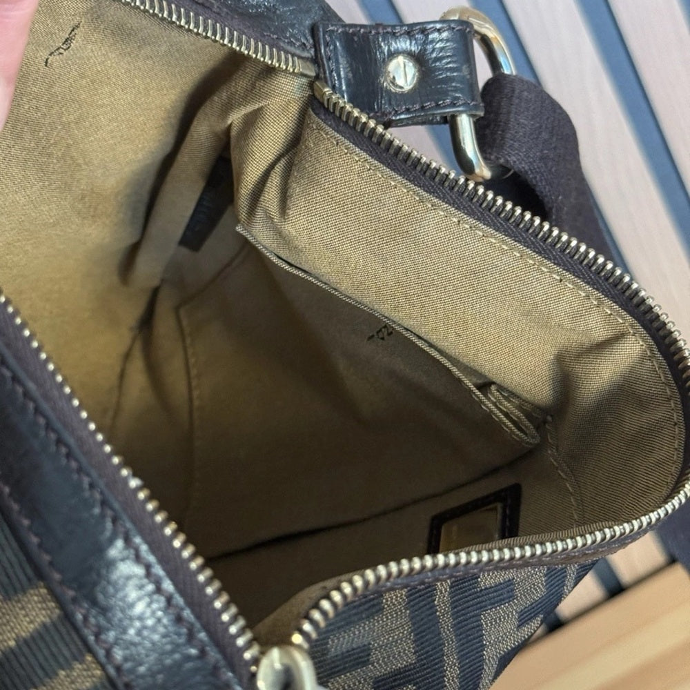 Fendi Chef Zip Crossbody Bag Zucca Canvas
