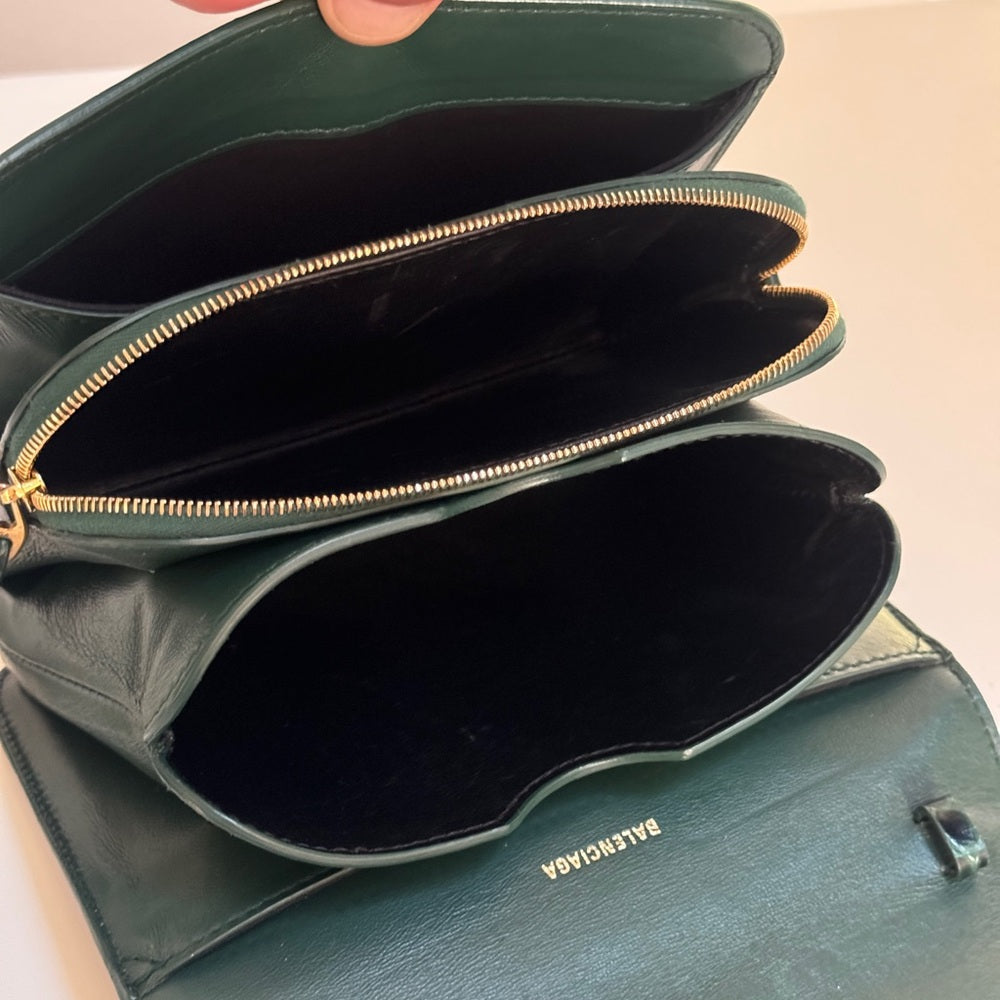 Balenciaga Croc-Embossed B. Shoulder Bag