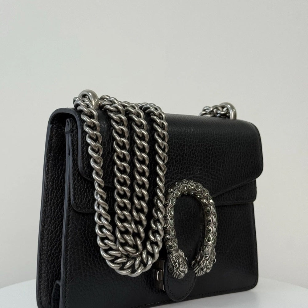 Gucci Dionysus Crossbody Mini Black Leather Bag
