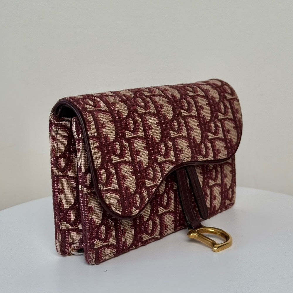 DIOR Oblique Saddle Belt Bag Bordeaux Red