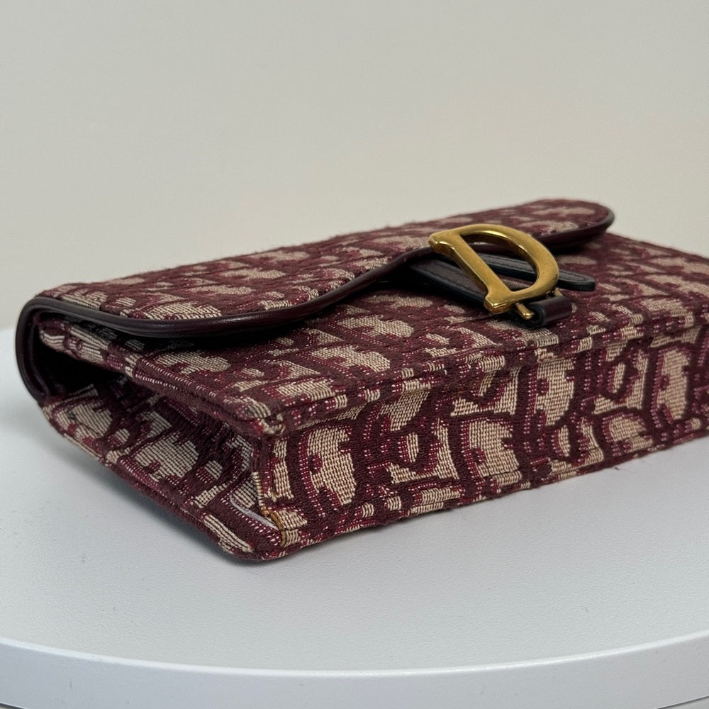 DIOR Oblique Saddle Belt Bag Bordeaux Red