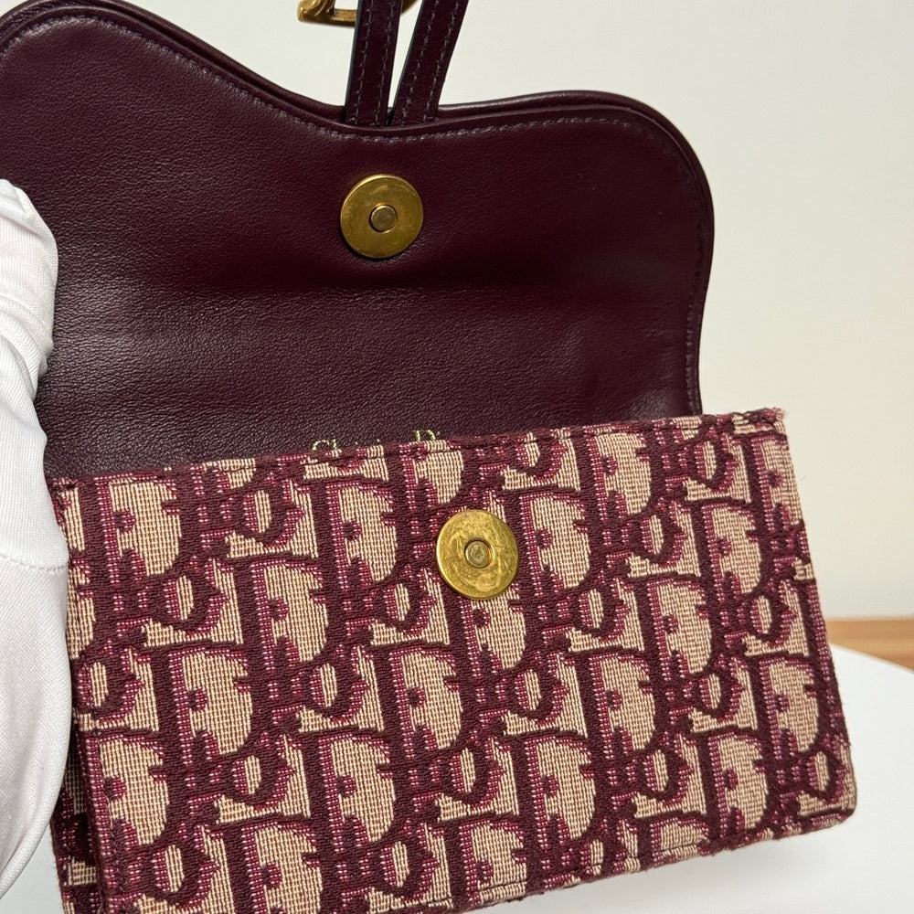 DIOR Oblique Saddle Belt Bag Bordeaux Red