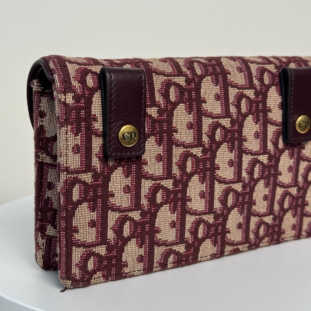 DIOR Oblique Saddle Belt Bag Bordeaux Red