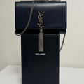 Saint Laurent Kate Medium Tassel Blue Leather Shoulder Bag