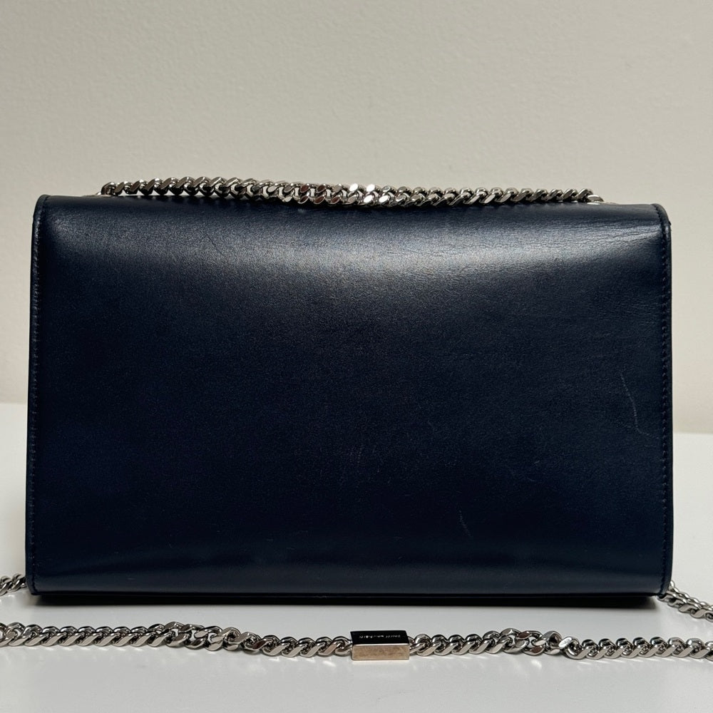 Saint Laurent Kate Medium Tassel Blue Leather Shoulder Bag