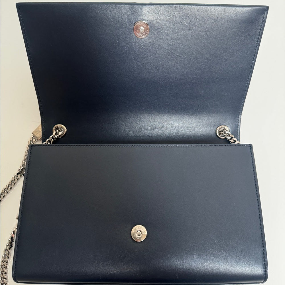 Saint Laurent Kate Medium Tassel Blue Leather Shoulder Bag