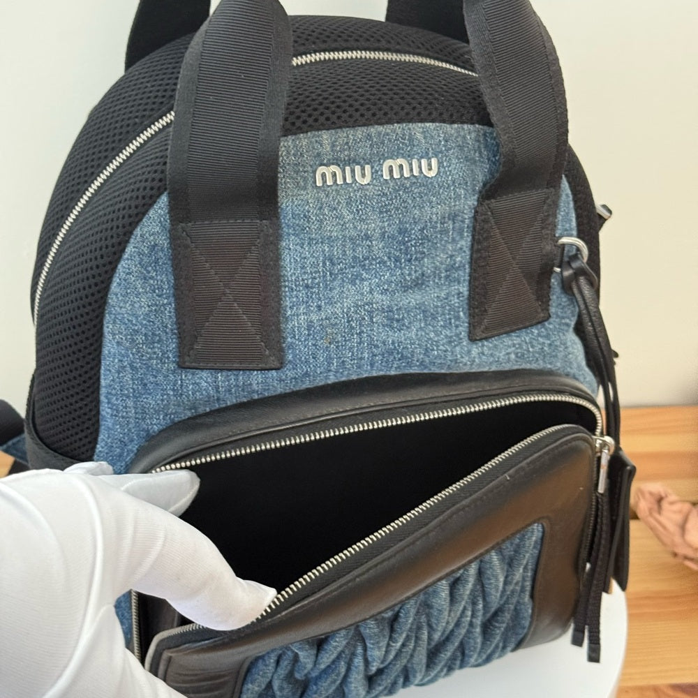 Miu Miu Denim Small Backpack