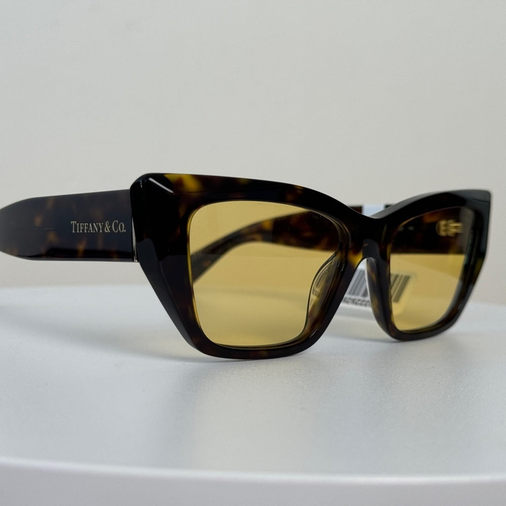 Tiffany Co Eyeglasses Sunglasses in Tortoise Acetate with Yellow Lenses TF4230