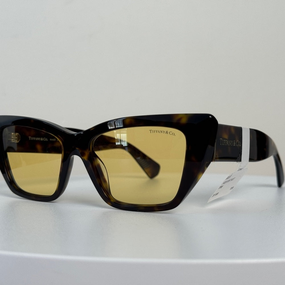 Tiffany Co Eyeglasses Sunglasses in Tortoise Acetate with Yellow Lenses TF4230