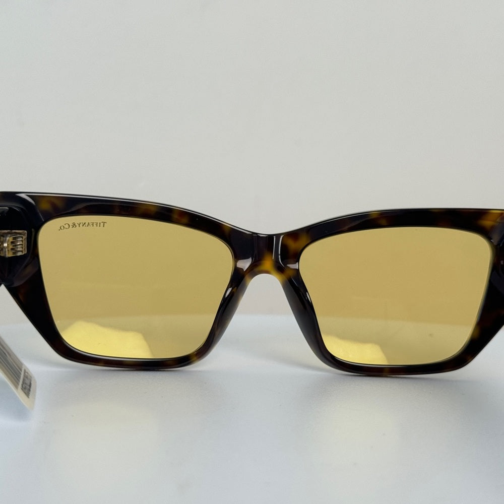 Tiffany Co Eyeglasses Sunglasses in Tortoise Acetate with Yellow Lenses TF4230