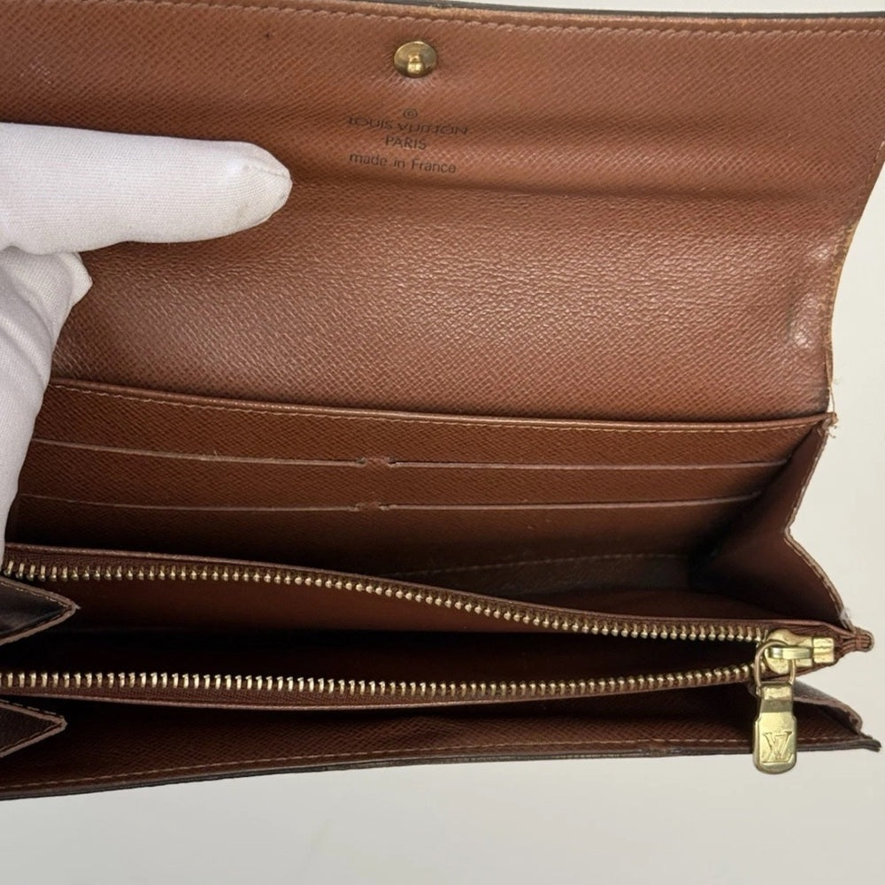 Louis Vuitton Porte Monnaie Monogram Pochette Credit Long Wallet