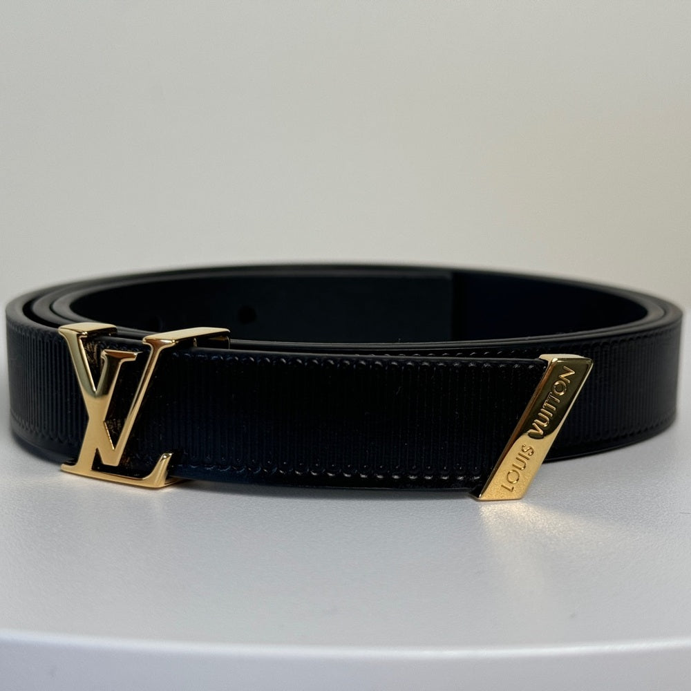Louis Vuitton Black Leather Women's Belt 85/34