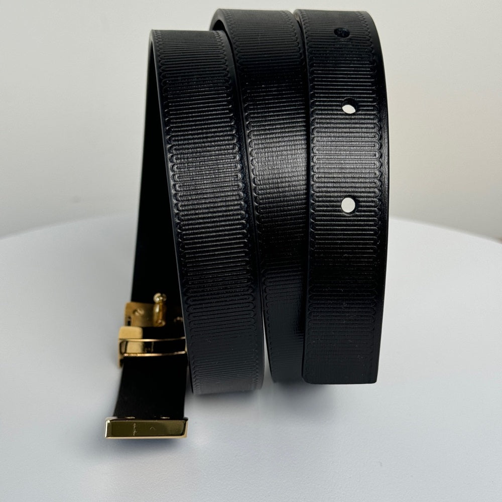 Louis Vuitton Black Leather Women's Belt 85/34
