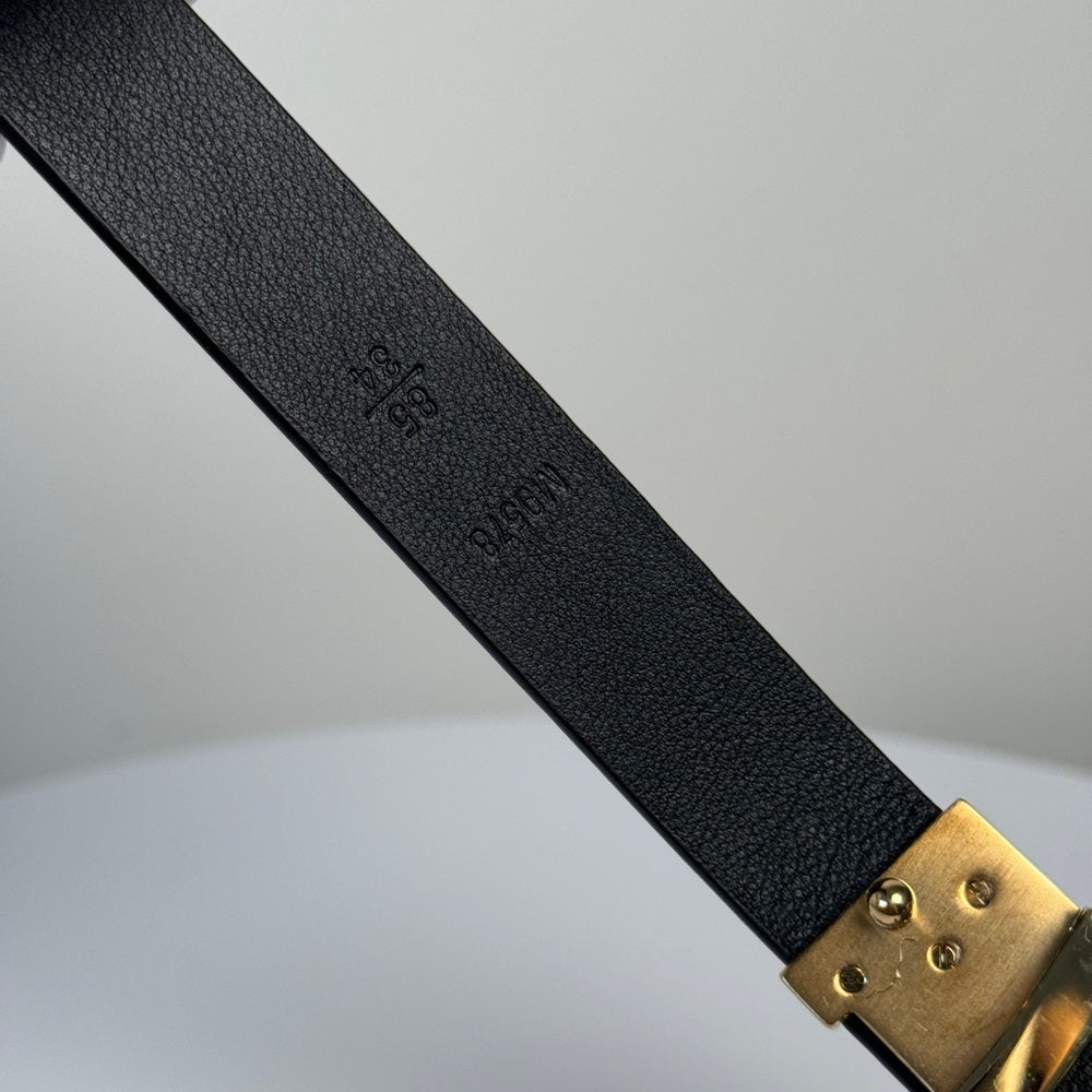 Louis Vuitton Black Leather Women's Belt 85/34