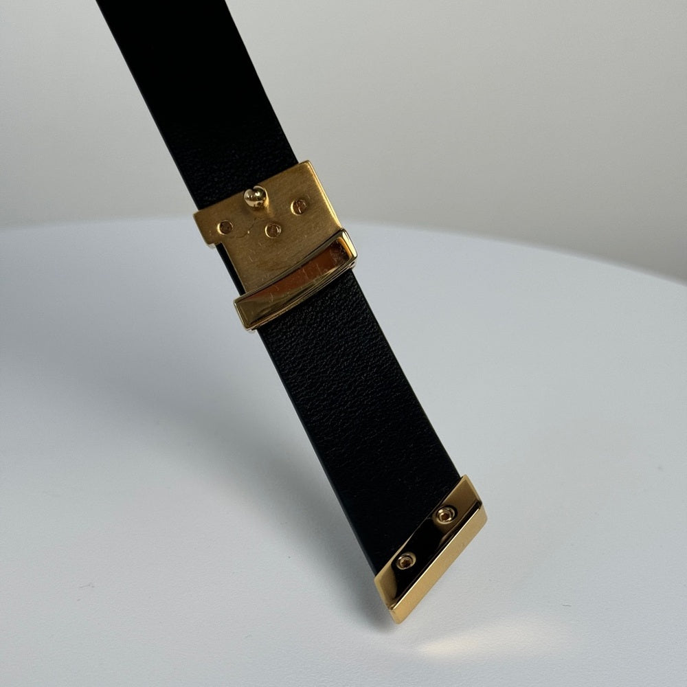 Louis Vuitton Black Leather Women's Belt 85/34