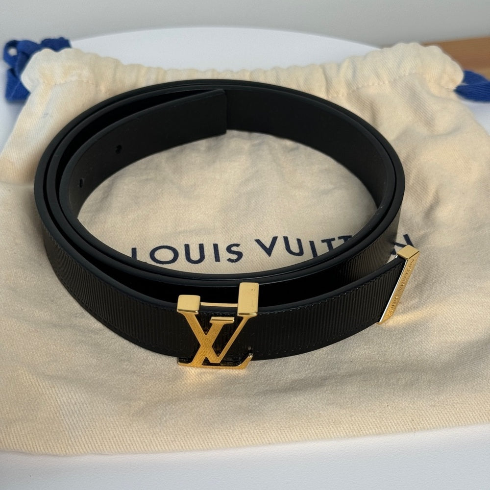 Louis Vuitton Black Leather Women's Belt 85/34