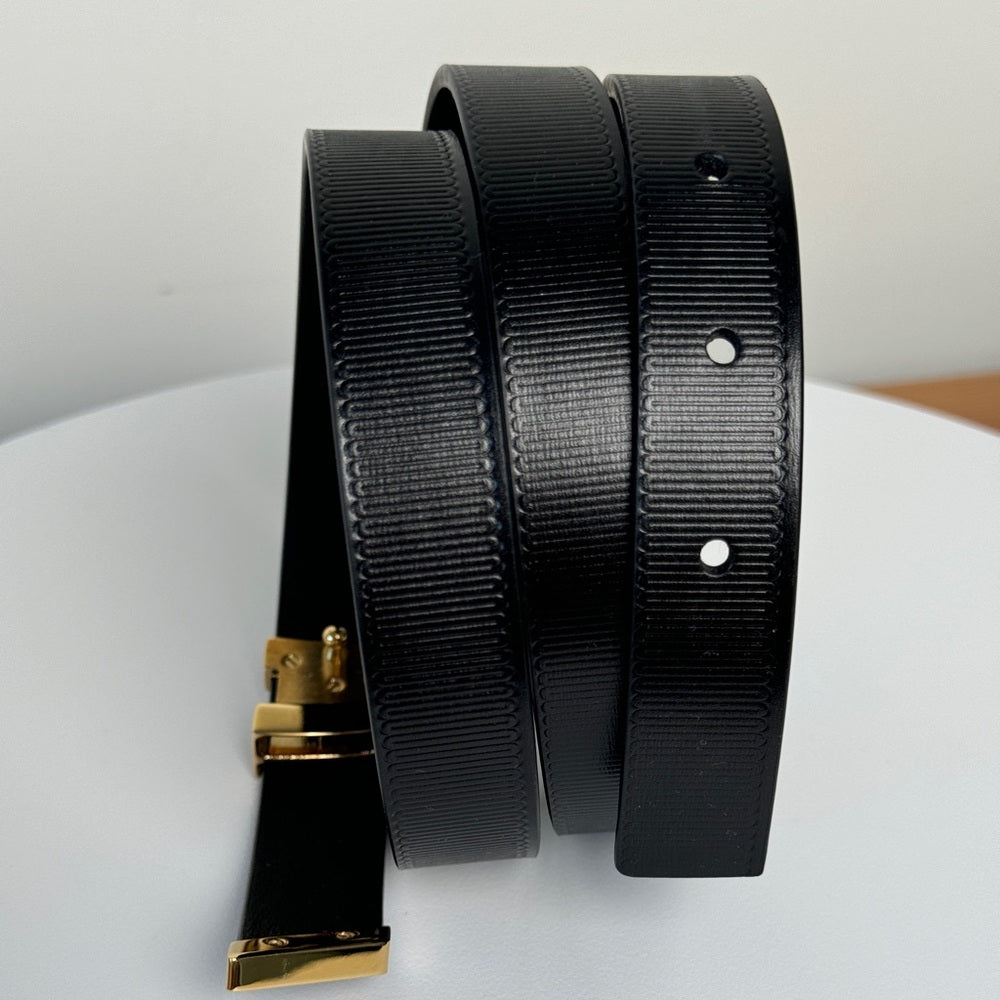 Louis Vuitton Black Leather Women's Belt 85/34